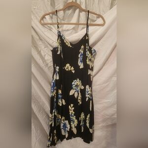 Blue and yellow floral summer dress